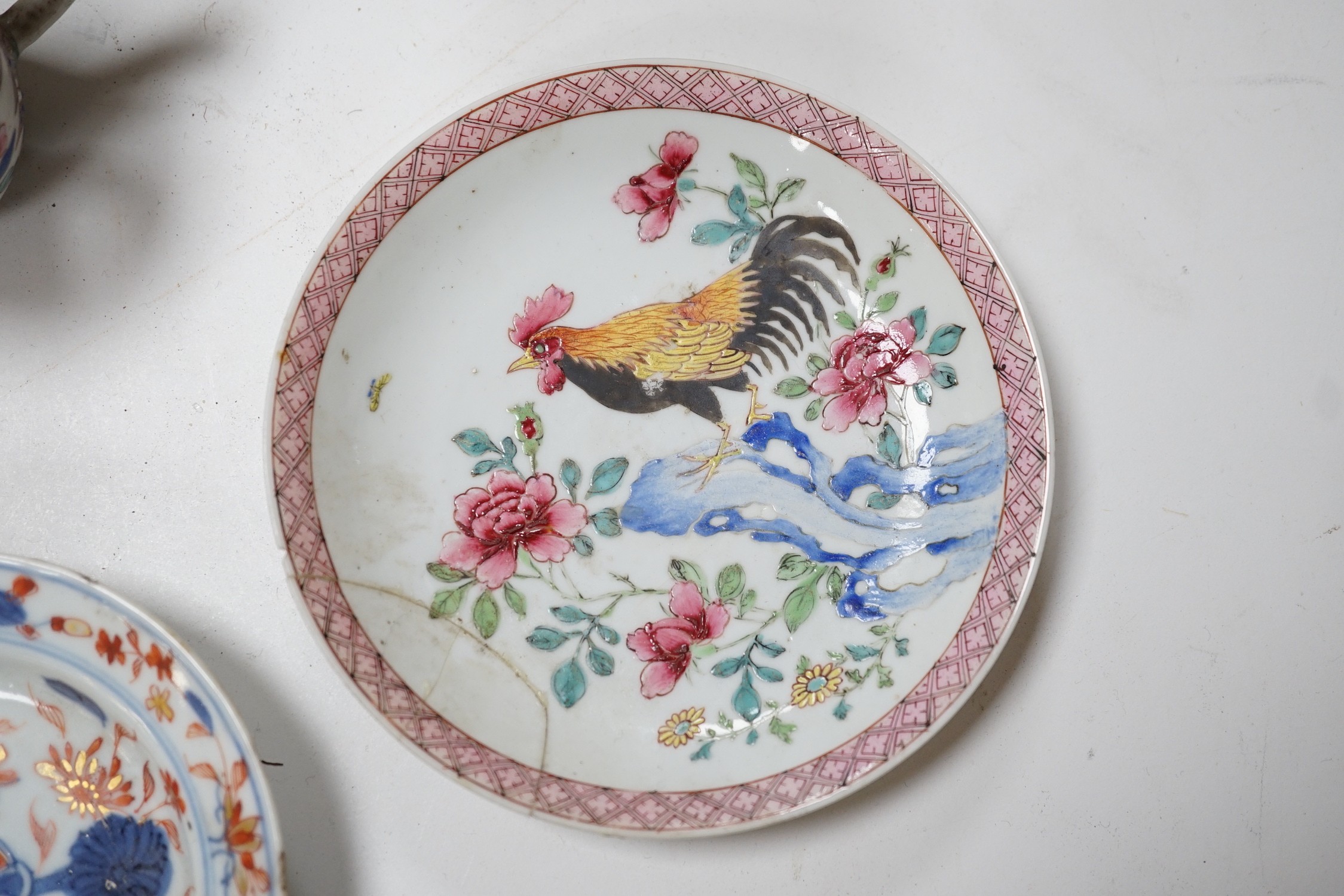 A group of 18th century Chinese export vases, bowls, cups, plates etc. vases 20cms high (20)